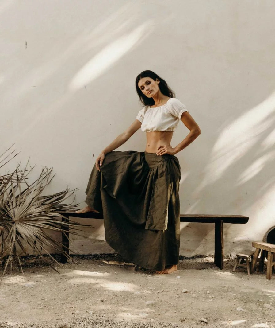 Camila Top Linen - Cream - UPDATED