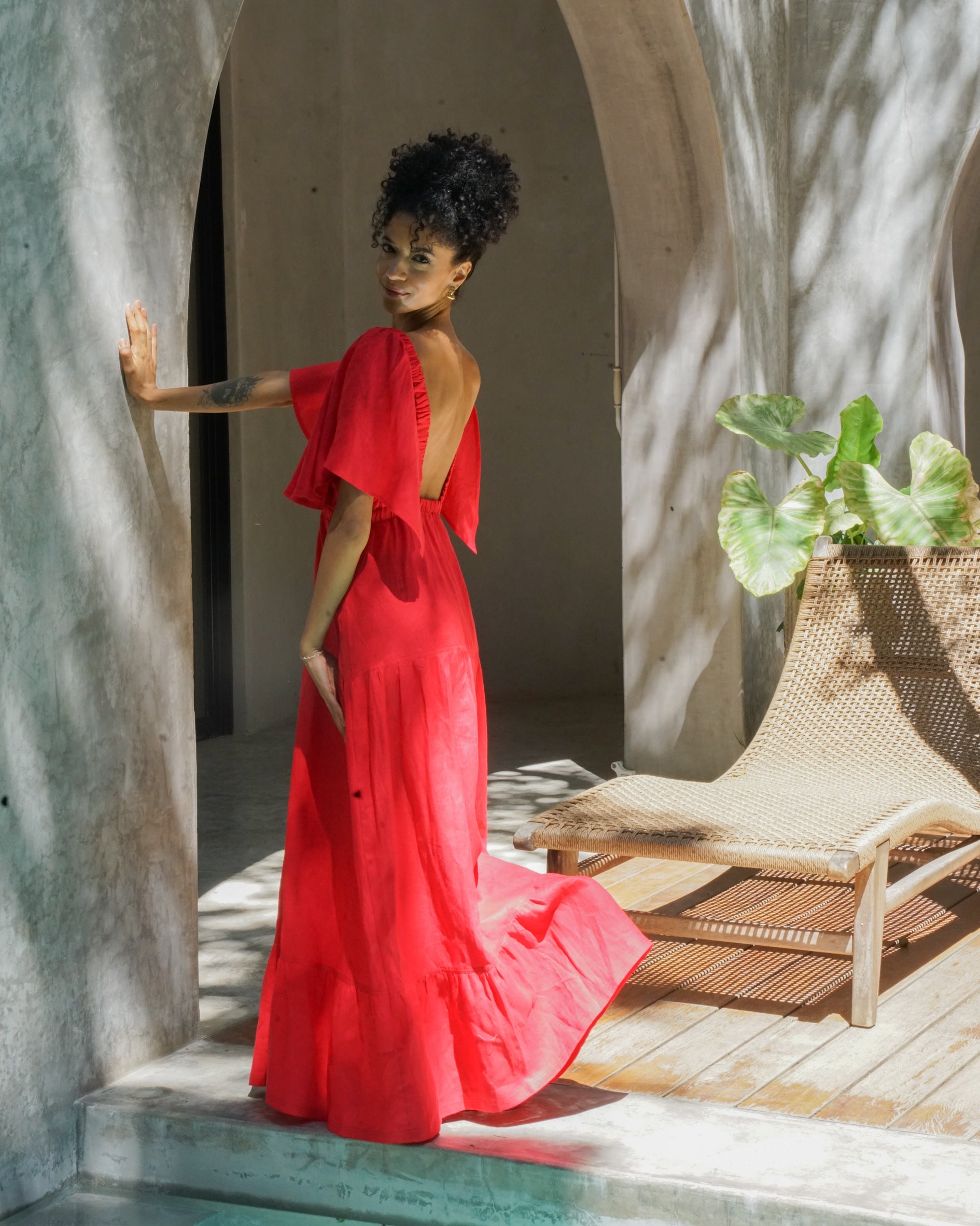 isabella red dress Isabella Dress Red Floral Boho Maxi Sundress Anabella Women EN